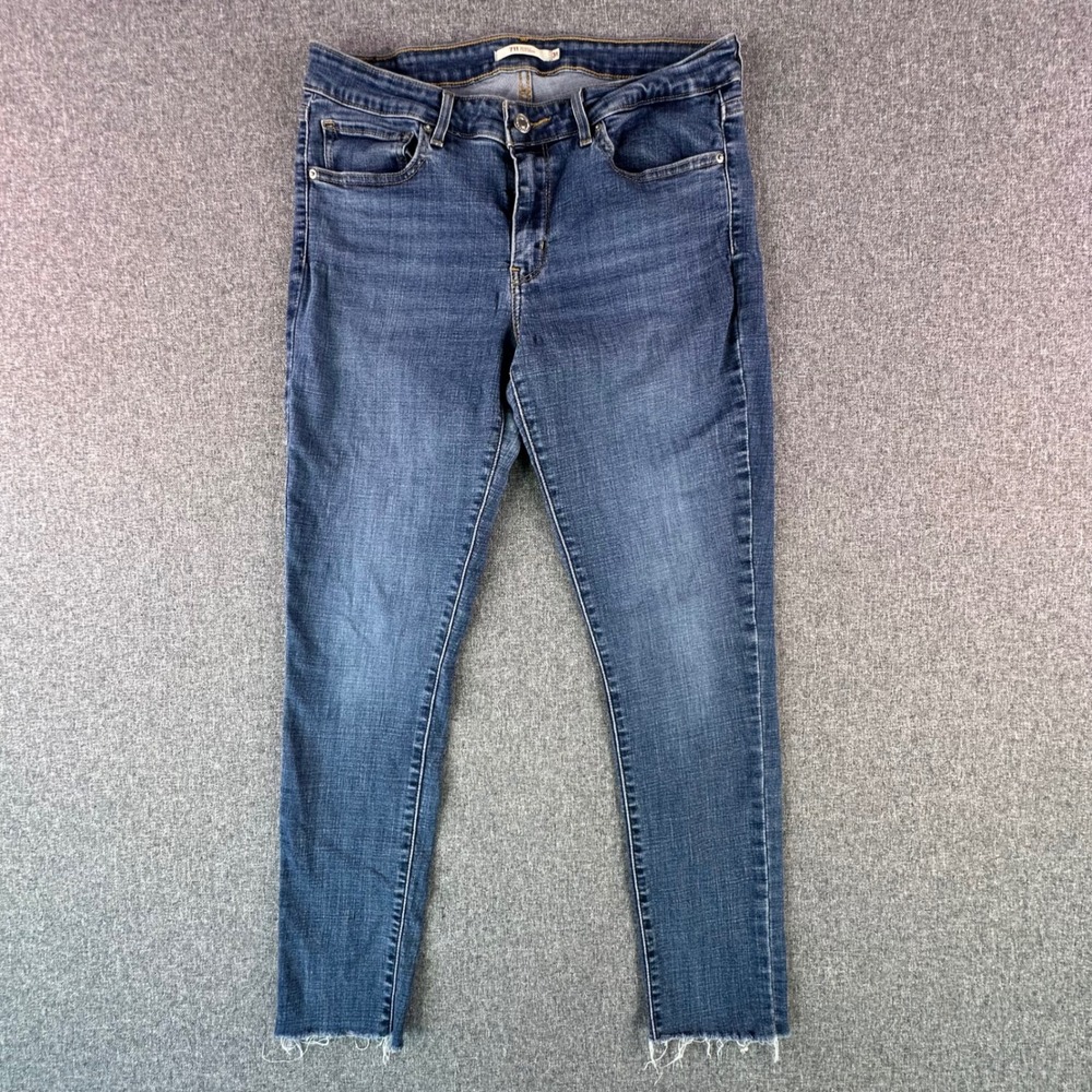 Levi's Jeans Womens 31 711 Skinny Blue Raw Hem 18881-0293